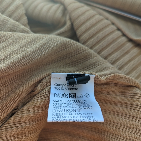 SHEIN DAZY | Mustard Yellow Ribbed Knit Quarter Button Dress - Picture 4 of 6